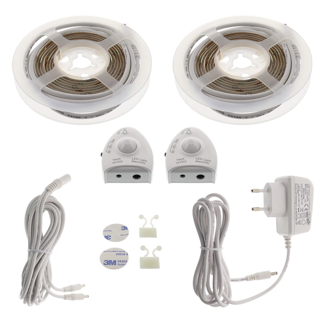 Dubbele bed / uitstap / kast LED uitstapverlichting PIR bewegingssensor dimbaar
