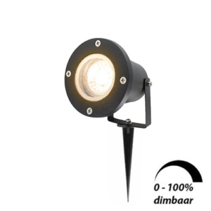 LED tuinspot prikspot 1x6Watt ZWART 220/230Volt IP65 dimbaar