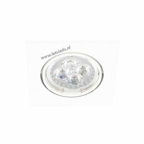 LED spot WIT kantelbaar GU10 4Watt vierkant dimbaar