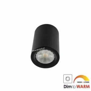 LED opbouwspot Malta 7Watt rond ZWART dimbaar