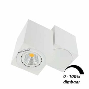 LED opbouwspot Malta 6Watt vierkant draaibaar WIT dimbaar