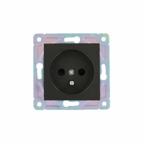 Belgisch / Frans stopcontact met aardingspen Nero Deluxe Glas zwart