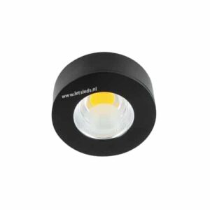 LED opbouwspot 3Watt rond ZWART dimbaar