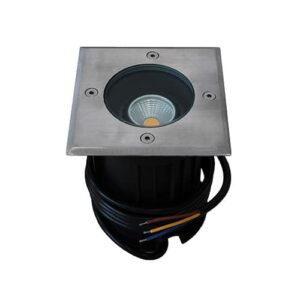 LED grondspot GU10 3Watt COB vierkant RVS dimbaar IP65