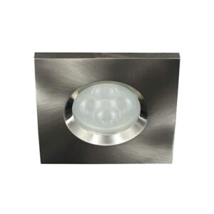 LED spot GU10 4Watt vierkant NIKKEL IP65 dimbaar