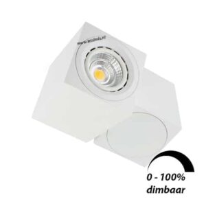 LED opbouwspot Malta 6Watt vierkant draaibaar WIT dimbaar