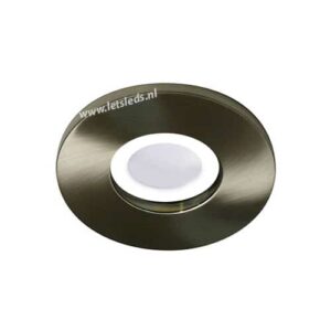 LED lamp armatuur GU10-MR16 nikkel rond IP65 waterdicht