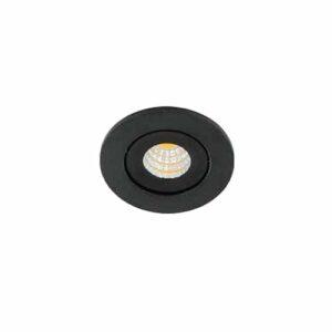 Libra LED mini spot kantelbaar 3Watt rond ZWART dimbaar