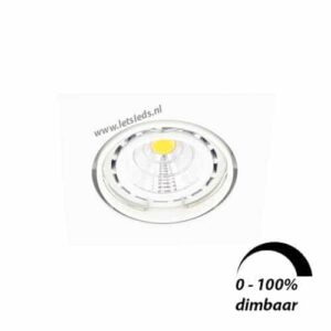 LED spot WIT kantelbaar GU10 6Watt vierkant dimbaar