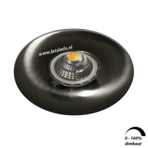 LED spot GU10 6Watt rond NIKKEL dimbaar