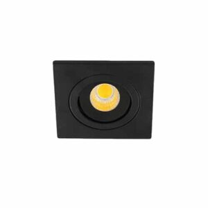 LED mini spot 60x60mm kantelbaar 3Watt vierkant ZWART IP65 dimbaar