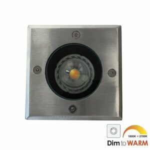 LED grondspot GU10 7Watt COB vierkant RVS dimbaar IP65