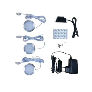 LED opbouwspot IP20 3x2Watt rond 12Volt (set)