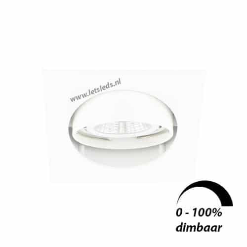 LED spot WIT kantelbaar GU10 6Watt vierkant dimbaar