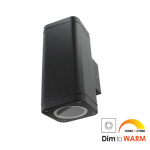 Wandlamp LED armatuur GU10 fitting IP65 waterdicht vierkant 2x 7Watt