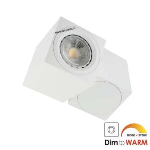 LED opbouwspot Malta 7Watt vierkant draaibaar WIT dimbaar