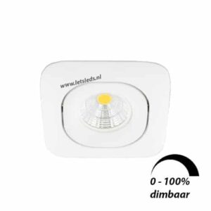 LED spot GU10 6Watt COB vierkant WIT dimbaar