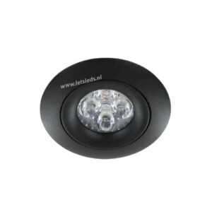 LED spot GU10 4Watt rond ZWART dimbaar