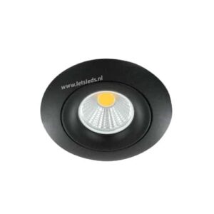 LED spot GU10 5Watt COB rond ZWART dimbaar