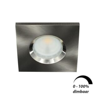 LED spot GU10 6Watt vierkant NIKKEL IP65 dimbaar