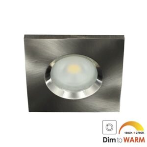 LED spot GU10 7Watt vierkant NIKKEL IP65 dimbaar