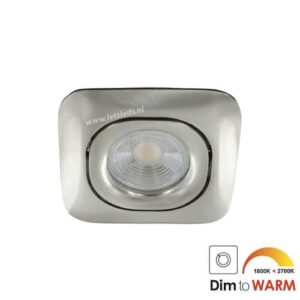 LED spot GU10 7Watt COB vierkant NIKKEL dimbaar