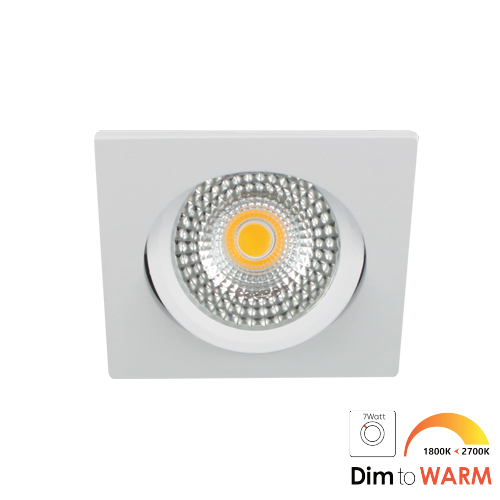 LED spot kantelbaar 7Watt vierkant WIT IP65 dimbaar DTW-2 - Zonder driver