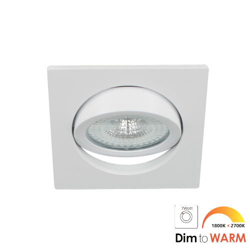 LED spot kantelbaar 7Watt vierkant WIT IP65 dimbaar DTW-3 - Zonder driver