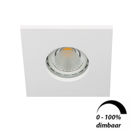 LED spot GU10 6Watt vierkant WIT IP65 dimbaar D1