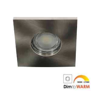 LED spot GU10 7Watt vierkant NIKKEL IP65 dimbaar D1