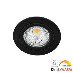 LED spot kantelbaar 5Watt rond ZWART IP65 dimbaar DTW-1