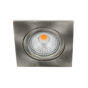 LED spot kantelbaar 5Watt vierkant NIKKEL IP65 dimbaar D-1