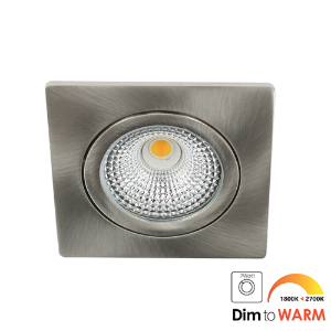 LED spot kantelbaar 5Watt vierkant NIKKEL IP65 dimbaar DTW-1