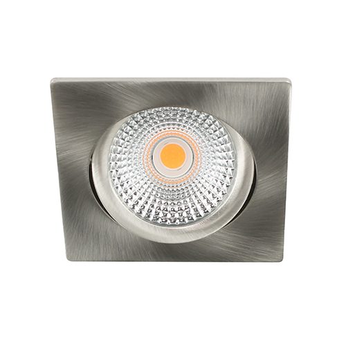 LED spot kantelbaar 5Watt vierkant NIKKEL dimbaar D-2