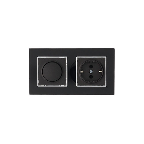 Nero Deluxe Glas LED dimmer en stopcontact combinatie compleet