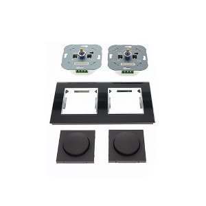 Nero Deluxe Glas dubbele LED dimmer combinatie compleet