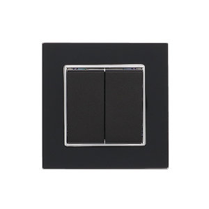 Serie schakelaar Nero Deluxe Glas zwart