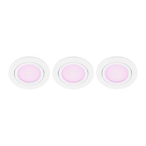 Set 3x - Mondo ondiepe inbouwspot - White & Color - rond WIT 8Watt IP65 - Zigbee 3