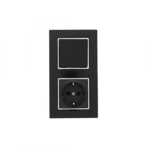 Nero Delux Glas schakelaar en stopcontact met 2x USB combinatie compleet