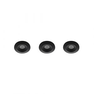 Set 3x Alpha LED mini spot 3Watt rond ZWART IP68 dimbaar
