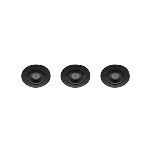 Set 3x Alpha LED mini spot kantelbaar 3Watt rond ZWART IP68 dimbaar