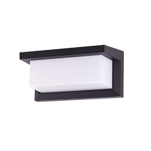 Wandlamp LED 12Watt ZWART 220Volt IP65 HOR - 1