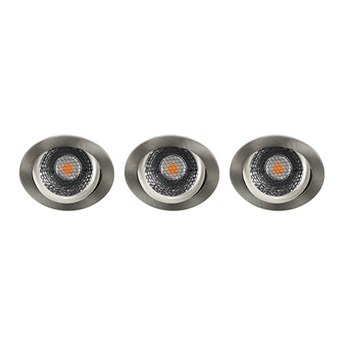 LED spot kantelbaar 5Watt rond NIKKEL IP65 dimbaar D5 SET3 - 2