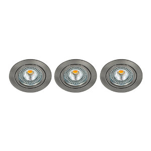 LED spot kantelbaar 5Watt rond NIKKEL IP65 dimbaar ID1 SET3 - 1