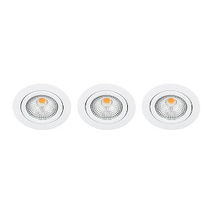 LED spot kantelbaar 5Watt rond WIT IP65 dimbaar D SET3 - 1