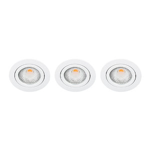 LED spot kantelbaar 5Watt rond WIT IP65 dimbaar D1 SET3 - 1