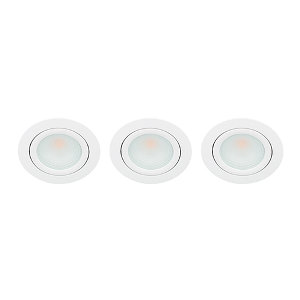 LED spot kantelbaar 5Watt rond WIT IP65 dimbaar D2 SET3 - 1