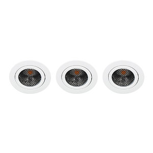 LED spot kantelbaar 5Watt rond WIT IP65 dimbaar D5 SET3 - 1