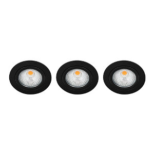 LED spot kantelbaar 5Watt rond ZWART IP65 dimbaar D SET3 - 1