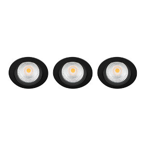 LED spot kantelbaar 5Watt rond ZWART IP65 dimbaar D SET3 - 2